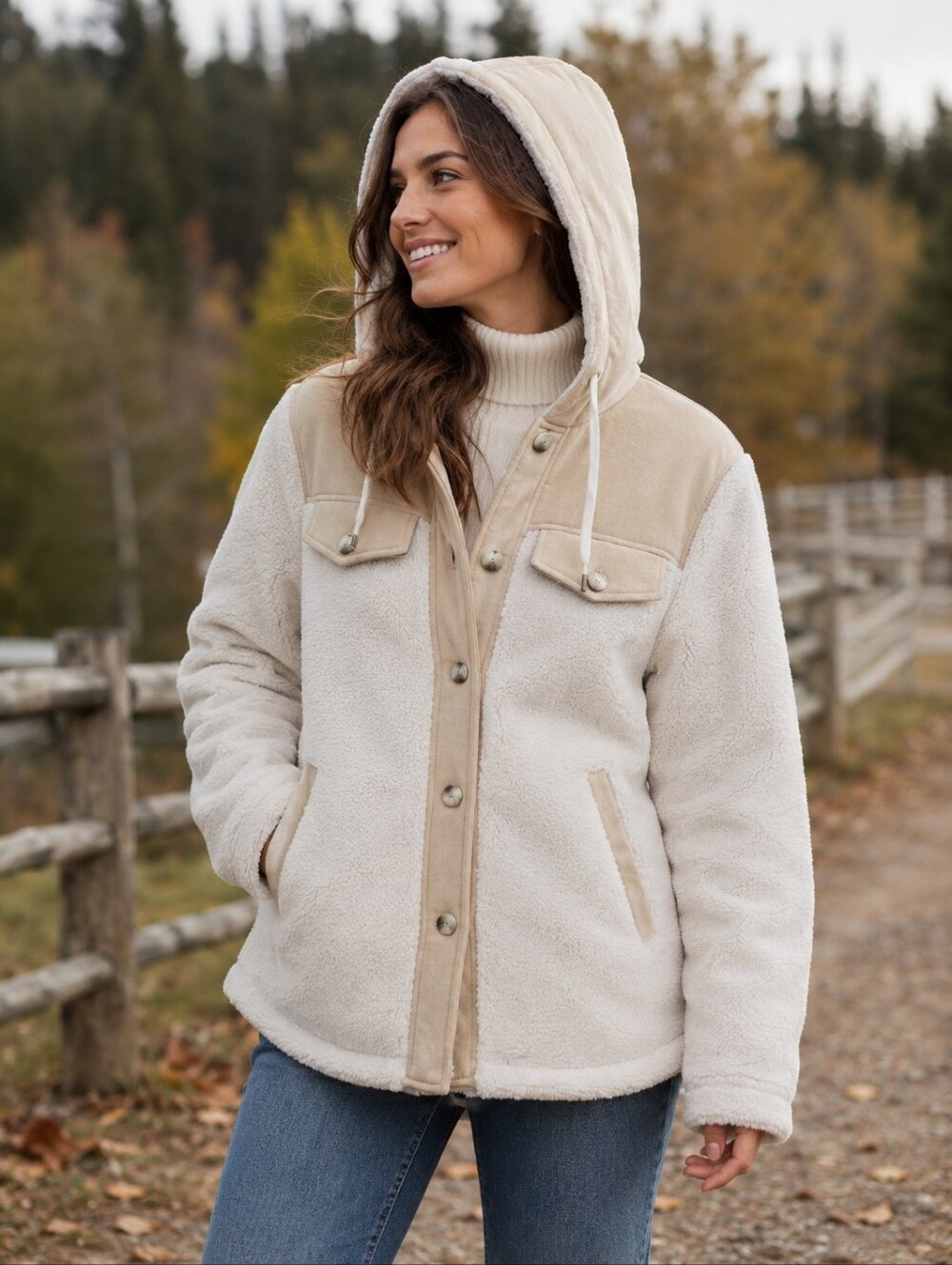 NWT Sanctuary Women's Sherpa Hooded Shacket Jacket
